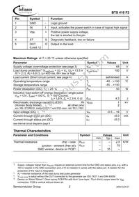 BTS410F2 E3043 Datasheet Page 2