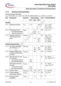 BTS5234LNT Datasheet Page 13