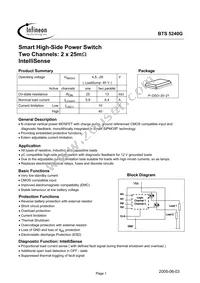 BTS5240GNT Datasheet Cover