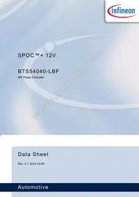 BTS54040LBFAUMA1 Datasheet Cover