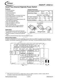 BTS611L1 E3128A Datasheet Cover