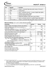 BTS621L1 E3128A Datasheet Page 2