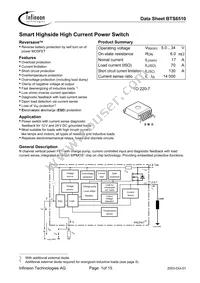 BTS6510B Datasheet Cover