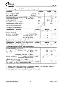 BTS707 Datasheet Page 3