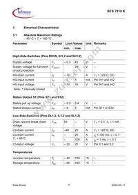 BTS7810KNTMA1 Datasheet Page 7