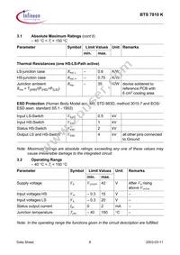 BTS7810KNTMA1 Datasheet Page 8