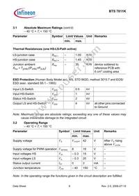 BTS7811KDTMA1 Datasheet Page 9