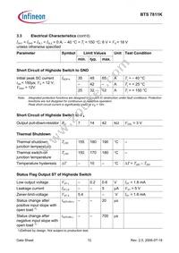 BTS7811KDTMA1 Datasheet Page 12