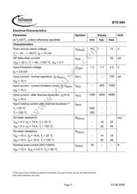 BTS949NKSA1 Datasheet Page 3