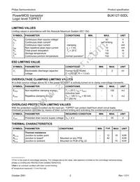 BUK127-50DL Datasheet Page 2