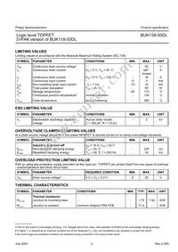 BUK139-50DL Datasheet Page 2