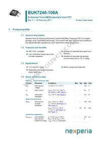 BUK7240-100A Datasheet Cover