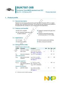 BUK7507-30B Datasheet Page 2