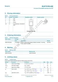 BUK751R8-40E Datasheet Page 2