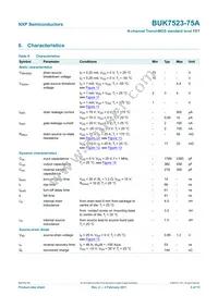 BUK7523-75A Datasheet Page 6