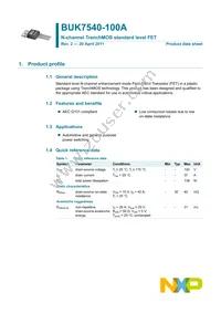 BUK7540-100A Datasheet Page 2