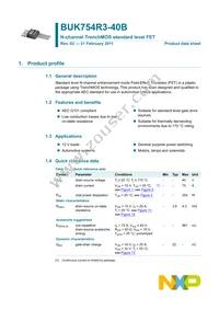 BUK754R3-40B Datasheet Page 2