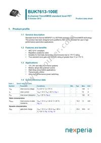 BUK7613-100E Datasheet Cover