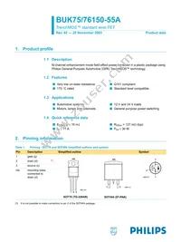 BUK76150-55A Datasheet Cover