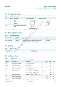 BUK761R7-40E Datasheet Page 2