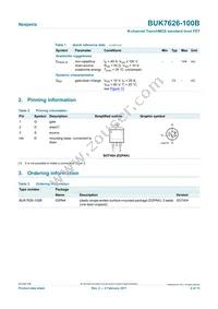 BUK7626-100B Datasheet Page 2