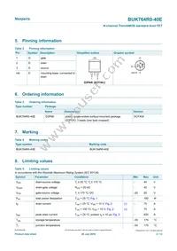 BUK764R0-40E Datasheet Page 2