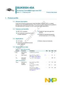 BUK9504-40A Datasheet Page 2