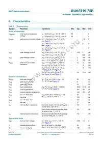 BUK9516-75B Datasheet Page 7