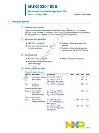 BUK9520-100B Datasheet Page 2