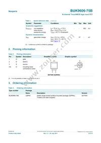 BUK9606-75B Datasheet Page 2