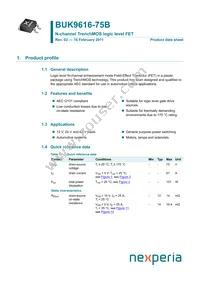 BUK9616-75B Datasheet Cover