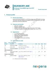 BUK963R1-40E Datasheet Cover