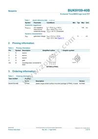 BUK9Y09-40B Datasheet Page 2