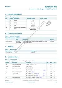 BUK9Y3R0-40E Datasheet Page 2