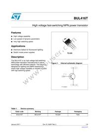 BUL416T Datasheet Cover