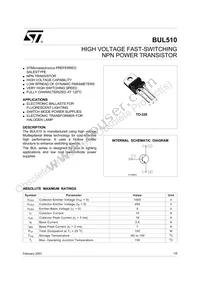 BUL510 Datasheet Cover