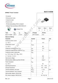 BUZ31H3046XKSA1 Datasheet Cover