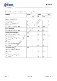 BUZ31HXKSA1 Datasheet Page 3