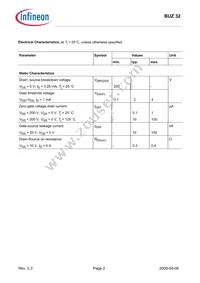 BUZ32 Datasheet Page 2