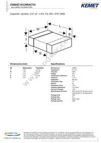 C0805C103J5RAC7800 Datasheet Cover