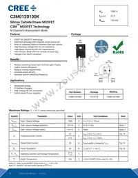 C3M0120100K Datasheet Cover