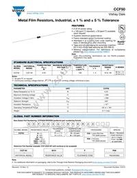 CCF50121RFKR36 Datasheet Cover