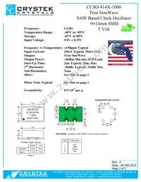 CCSO-914X-1000.000 Datasheet Page 2