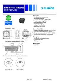 CDRH125L125NP-100MC Datasheet Cover