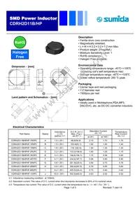 CDRH2D11BHPHF-100PC Datasheet Cover