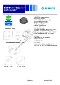 CDRH2D18EHPNP-2R2NC Datasheet Cover