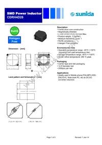 CDRH4D28NP-120NC Datasheet Cover