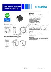 CDRH5D28RH125NP-100MC Datasheet Cover