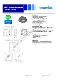 CDRH6D26HPNP-680MC Datasheet Cover