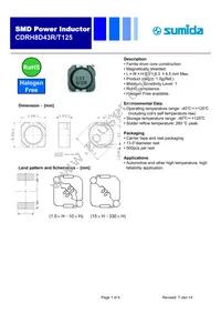 CDRH8D43RT125NP-470MC Datasheet Cover